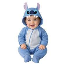 Disney Lightweight Cotton Romper With Hat For Baby - Dusty Blue - View 1