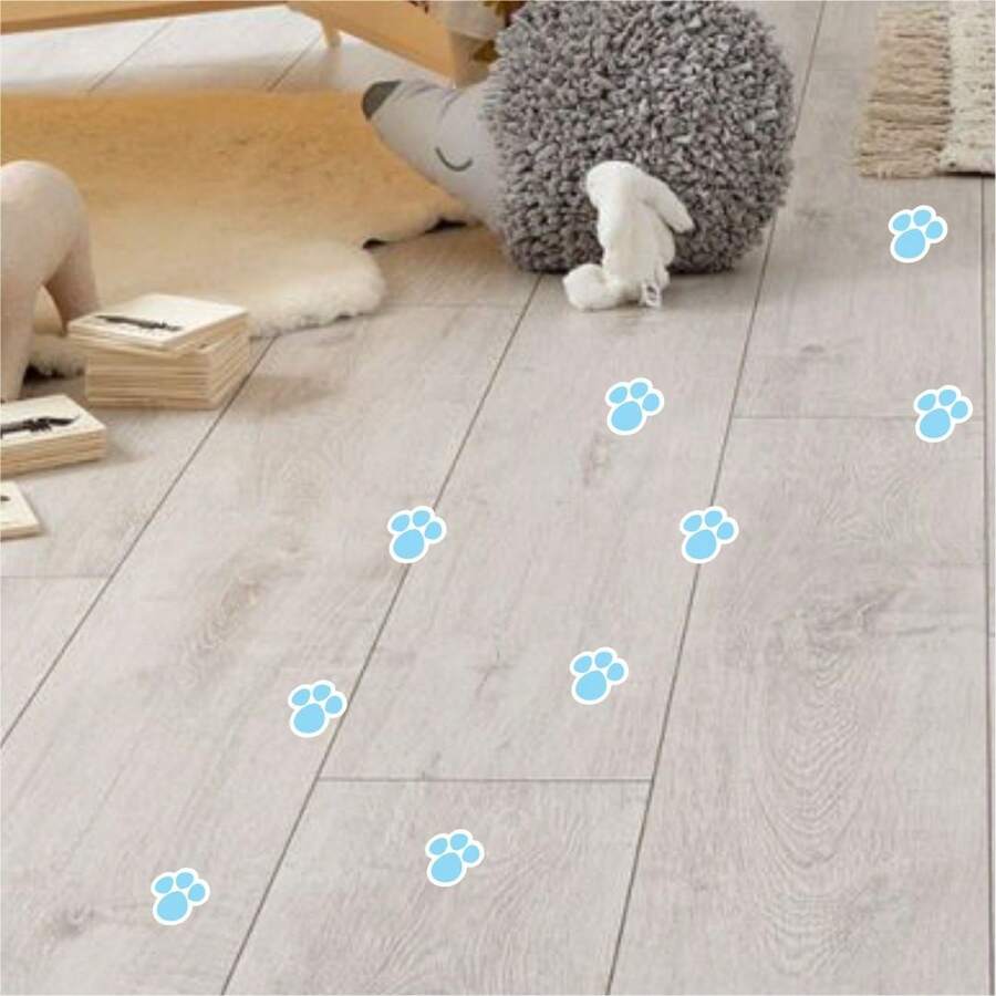 108 Bunny Paw Print Easter Egg Hunt Stickers P #2 - Blue - View 1