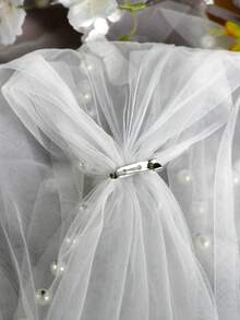 2 chiếc khăn choàng ngắn đính ngọc trai giả, phụ kiện che tay áo cho váy dự tiệc nữ, khăn choàng cưới cô dâu, kèm ghim cài an toàn. - A - Xem 5