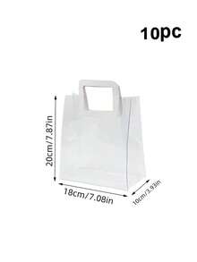 10 piezas, Bolsa de regalo transparente con asa para boda, bolsa de regalo de PVC transparente con asa resistente, adecuada para fiesta nupcial, fiesta de ducha, boda, compromiso, fiesta de inauguración de la casa, fiesta de graduación, fiesta de cumpleaños, Día de San Valentín, bolsa de regalo - A - Ver 11