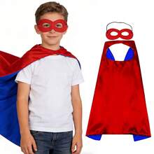 Kids Superhero Cape Set, Includes Superhero Cape And Mask, Halloween Costume Set, Party Dress Up, Boys Superhero Costume, Masked Hero Cape, Unisex, Great Children's Birthday Gift, Surprise Holiday Gift, Party Favor, Halloween Gift - Multicolor - View 8