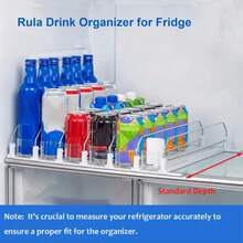1set/4pcs Beverage Dispenser, Refrigerator Bottle & Can Storage Box With Upgraded Double-Deck Shelves And Positioning Clips, Kitchen Organizer, Wardrobe Storage, Desktop Organizer - Multicolor - View 3