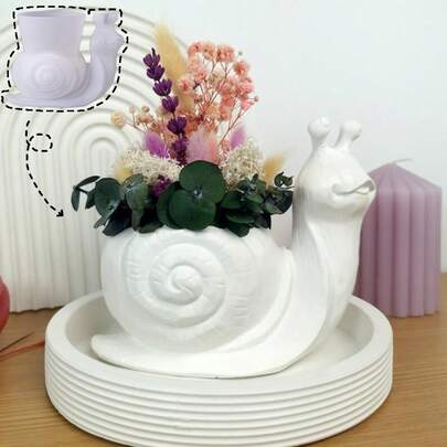 DIY Clay Mold 3D Stereoscopic Snail Candle Cup, Plaster Resin Flowerpot Storage Box Decor, Epoxy Resin Snail Shaped Daily Storage Decor, Silicone Mold
