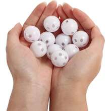 1/10/20pcs Plastic Bell Spheres Hollow Multi-Size Double-Layer Pet Balls Hamster Cat Dog Toy Jingle Bell - White - View 3