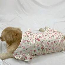 一件碎花狗狗连衣裙，可爱的粉色碎花连衣裙，适合金毛寻回犬、萨摩耶犬、拉布拉多犬等大型犬。 - 粉色 - 查看 6