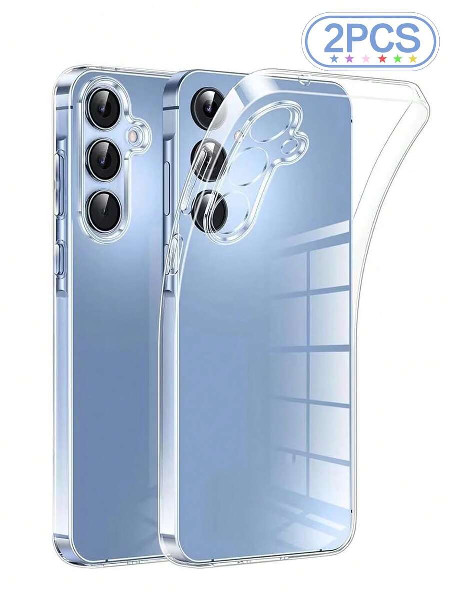 2 件装极简透明防摔手机壳，适用于三星 Galaxy S25/S25PLUS/S25 Ultra/A16/A36/A26/A56/A50/A12/A32/A52/A72/A51/A21S/A13/A14/S24/S24PLUS/S24Ultra/S20/S23/S22/A53/S20FE/S21，适用于小米 11/12Pro/12/12X/13Pro/14Pro/15Pro/X3pro，适用于 10/9/Note9/12c/Note11pro/Note8Pro/9C/9a，国际版，非国内版 - 無色 - 查看 1