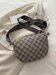 Plaid Crossbody Bag For Women, New Arrival Fashionable Ins-Style Chest Bag - Khaki - View 4