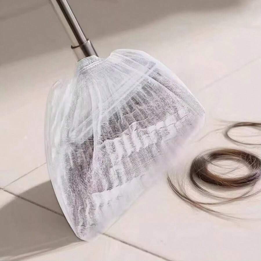50/100pcs Disposable Broom Cover, Ground Hair Cleaning Cover, Crevice Dust Adsorption Cleaning Tool - White - View 1
