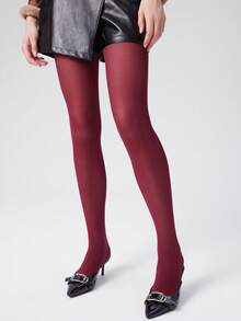 Wine Red Second-Skin Stockings | Invisible Glow, Snag-Proof & Sexy For Warm Days - Burgundy - View 9