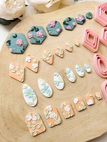 各种尺寸和形状的基本几何形状聚合物粘土切割模具，高精度DIY手工耳环首饰软粘土模具工具，精密刀模 - 工艺用品 - 适用于珠宝制作和手工艺者 - DIY爱好者的完美礼物 - TH156,157,158,161 - 查看 3