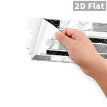 24 PCS Marble Texture Wall Stickers PVC Crystal Film Waterproof Oil-Proof Decals For Kitchen Bathroom Home Decor - 多色A - 查看 4