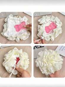 3/2/1 Pcs Loofah Sponge With Drawstring, 2-In-1 Exfoliating Mesh Bath Sponge Ball, Suitable For Men And Women - Multicolor - View 2