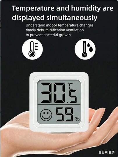 2pcs/1pc Electronic Thermometer, Intuitive Temperature & Humidity Display, Suitable For Indoor, Outdoor, Bedroom, Dining Room, Office, Reptile Habitat
