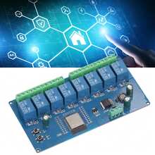 Módulo de relé de 8 canales ESP32, ESP32-WROOM-32E, placa de desarrollo de control inalámbrico WiFi BLE DC 5-30 V. - Neblina azul - Ver 2