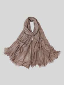 1pc Soft Textured Hijab Scarf With Natural Crinkle Effect, Breathable And Comfortable Muslim Headscarf - Multicolor - View 13