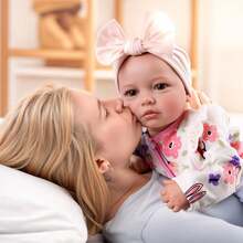 19英寸手工精制高品质彩绘仙女娃娃，栩栩如生，触感柔软，可爱便携 - 粉色 - 查看 3