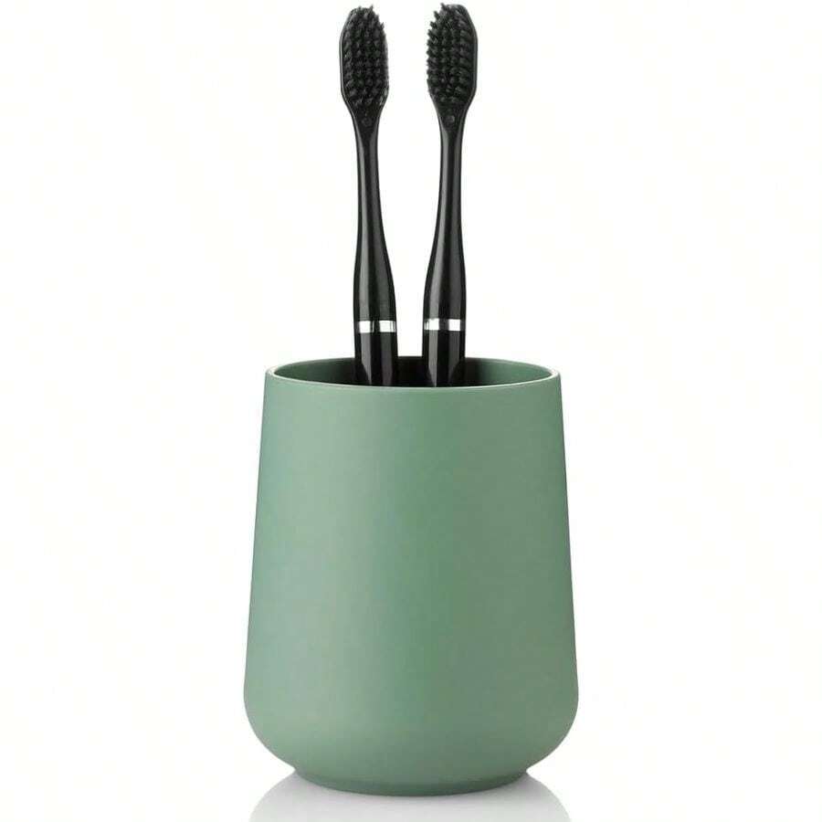 Matte Sage Green Toothbrush Holder Toothbrushes Bathroom Organizer For Toothpaste Adults - Xanh lục mờ - Xem 1