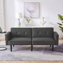 Futon - Nero antico + schiuma + 2 posti - Visualizzare 2