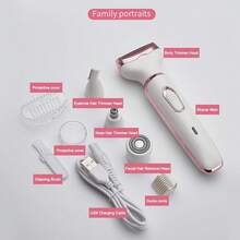 DEBARK 2026 Women's Double-Headed Bikini Trimmer, USB Charging Waterproof Painless Electric Razor, Perfect Four-In-One Body Hair Shaver! Enjoy A Silky Smooth Skin Experience! - 紅白色 - 查看 7