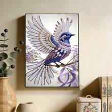 1 قطعة طقم رسم الألماس 5D DIY، المقاس 30x40 سم، يتميز بموضوع لوحة فنية لطائر أرجواني على فرع، فسيفساء اللؤلؤ الزخرفية اليدوية الإبداعية، مناسبة لديكور المنزل، هواة DIY، وهدية للأصدقاء في المناسبات والأعياد، بدون إطار - مشاهدة 7