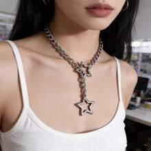 1件可调节星星吊坠项链，朋克摇滚风格时尚项链，女士款 - 項鍊 - 查看 3
