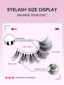 Asiteo 7 Pairs Natural Cat Eye False Eyelashes, Invisible Band,Faux Mink, Lightweight & Fluffy,Beginner-Friendly,Reusable, For Daily/Party Makeup & Work, Gift For Women/Girls, Wedding, Party Supplies - Black - View 6