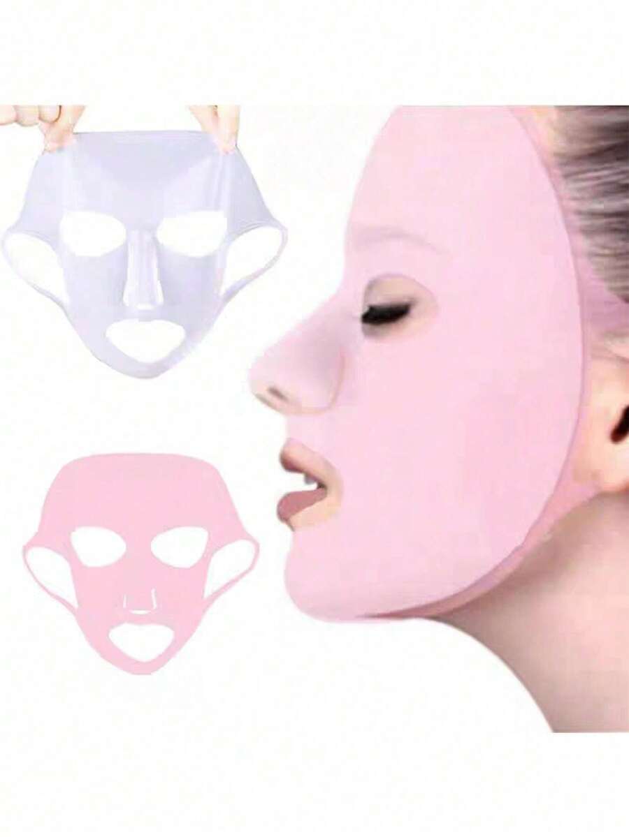 1pc Reusable Silicone Face Mask Case - Anti-Evaporation, Moisturizing Mask Holder, Beauty Care Tool - Includes Travel Size - Multicolor - View 1