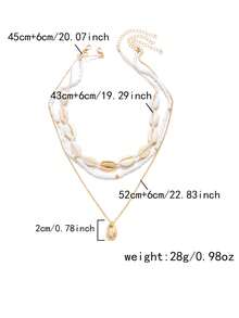 3pcs Bohemian Ocean Holiday Style Starfish & Bead Multi-Layer Necklace Set - Multicolor - View 5