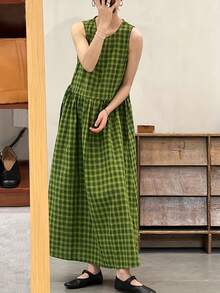 Women Maxi Dresses - Olive Green - View 3