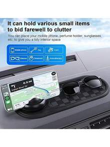 2026 New Multifunctional Car Anti-Slip Mat With Temporary Parking Number, Universal Rotatable Car Phone Holder Anti-Slip Mat - 021 Anti-slip Mat Holder - View 3