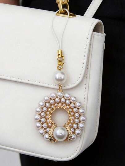 Lianxyfu Bohemian Beaded Phone Charm – Zinc Alloy & Faux Pearl, Multi-Use Keychain Strap For Bags & Accessories