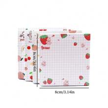 Random 1pc Cute Cherry Pattern Sticky Notes | 80-Sheet Creative Decorative Stationery For Office Study Home Reminder - A - Xem 5