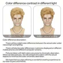 Wig Pendek Pirang Berduri 8" untuk Pria, Rambut Sintetis Tahan Panas, Gaya Rambut Bertekstur Alami untuk Pemakaian Sehari-hari, Cosplay & Pesta - MultiWarna - View 7