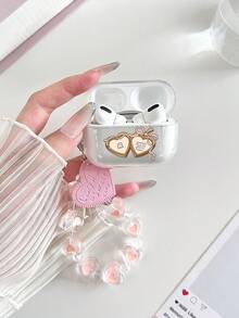 心形彩绘透明时尚蓝牙耳机保护套，兼容 耳机盒、耳机、Pro 3 保护套、Pro（第二代）、3、Pro、1/2、4 保护套 - 彩色 - 查看 2