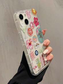 1pc 1pc Inflatable Flower Flamingo Minimalist TPU Shockproof Phone Case, Compatible With Apple 17, 16, 15, 14, 13, 12, 11 Pro Max, Air, And Series Phone Case  Summer - 1pc - 查看 10