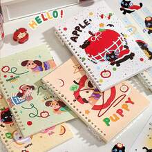 高颜值墨迹泼墨厚实活页笔记本，学生横线可拆卸可爱笔记本，卡通线圈笔记本 - 款式一 - 查看 1