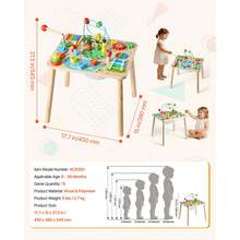 Montessori Activity Table For Toddler 1-3 Years Old, 13 In 1 Wooden Learn Activity Desk, Baby Play Table For Boys & Girls Aged 6+ Months, Great Birthday, Christmas, Children's Day Present - 13 trong 1 - Xem 7