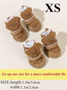 4pcs/Set Thick Faux Fur Pet Snow Boots, Suitable For Small-Medium Pets Indoor & Outdoor Wear, Fashionable & Warm - Multicolor - View 23