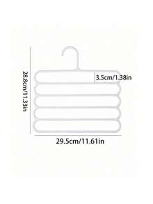 5pcs White Multi-Layer Non-Slip Pants Rack, Multifunctional Wardrobe 5-Tier Hanging Pants Hanger - 5 white - View 8