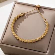 1pc New Elegant & Unique Design Bracelet, Suitable For Daily Wear And Festivals - Yellow Gold - View 4