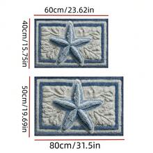 1 tấm thảm chống trượt hình sao biển 3D, làm từ len mềm mại, êm ái và thời trang, thích hợp cho lối vào, phòng tắm, nhà bếp. - A - Xem 8