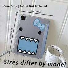 Cute Blue Bow Pattern Aesthetic Tablet Case For Pencil Holder, Auto Wake/Sleep Tablet Protective Cover With  10th 11th 9th  Air 4th 8/7/6/5th For  Pro Generation Case Birthday Holiday Christian Religious Gifts For Women - 可愛的藍色蝴蝶結 - 查看 4