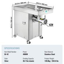 Tritacarne - Calibro 42, 16,6 kg (36,7 libbre) - Visualizzare 7