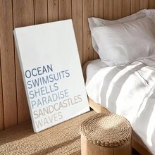 1pc Summer Minimalist Inspirational Wall Art, Motivational Quote Framed Wall Art, Wrapped Canvas Poster Vintage Prints, Ocean, Swimsuits, Shells - Minimalist, Minimalistic, Modern, Graphic Style, Perfect Gift Decor, Wall Art for Living Room Bedroom Office, Hanging Hardware Included - Wrapped Framed Canvas, Vertical - Lienzo enmarcado - Ver 8