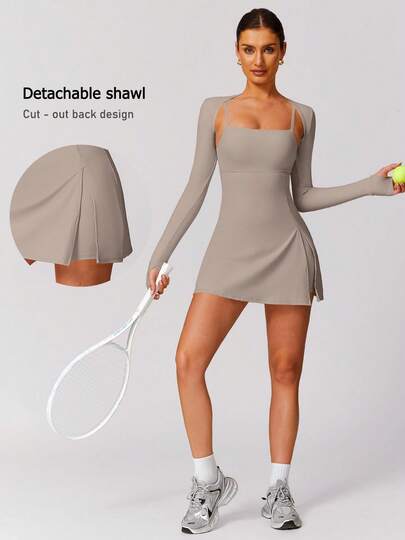 NcmRyu 1 Set Women's Outdoor Fitness, Running, Cycling, Tennis, Yoga Sports Outfit