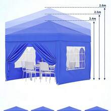 Carpa Plegable Ajustable 3m x 6m con 6 Laterales – Gazebo Impermeable para Fiestas con 3 Alturas – Kit Completo: Bolsas de Peso, Estacas, Cuerdas y Bolsa con Ruedas – Ideal para Camping, Bodas y Event - azul - Ver 4