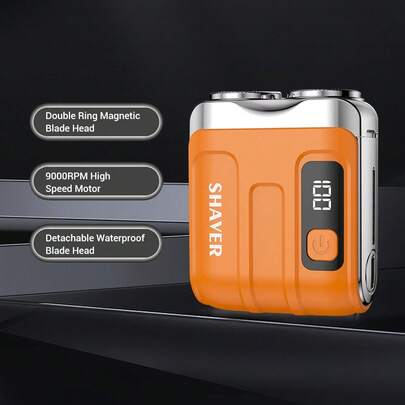 Hailicare Portable Electric Shaver R-18, 9000 RPM Motor, Waterproof Floating Heads, Type-C Fast Charging, Compact Travel Shaver For Men