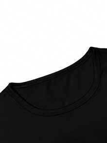 Áo thun màu đỏ rượu vang, in hình mèo, áo thun nữ tay ngắn, cổ tròn, áo kiểu nữ, trang phục thường ngày. - màu đen - Xem 3