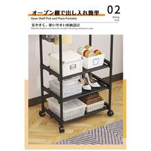 clothes rack 22mm 太めスチールダブルハンガー 幅95cm ワイド設計 たっぷり収納 ハンガーラック 3段収納棚 キャスター付き 2段掛け収納量アップ パンツバー付き 多機能ハンガーラックベランダ - ブラック - チェックする 5