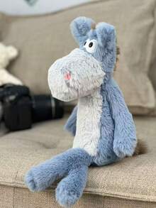 15.75 Inch/40cm Super Soft Plush Donkey Doll - Hazy Blue Plush Animal, Big Eyes, Fluffy Tail, Exquisite Craftsmanship, Cute Cartoon Plush Doll, Suitable For Children And Adults As Gifts, Home Decor, Birthday Gifts, Super Soft Short Plush Material, Skin-Friendly And Comfortable - Dusty Blue - View 8